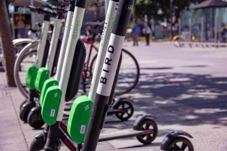 Bird electric scooters