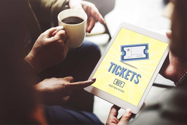 ticket purchase on tablet