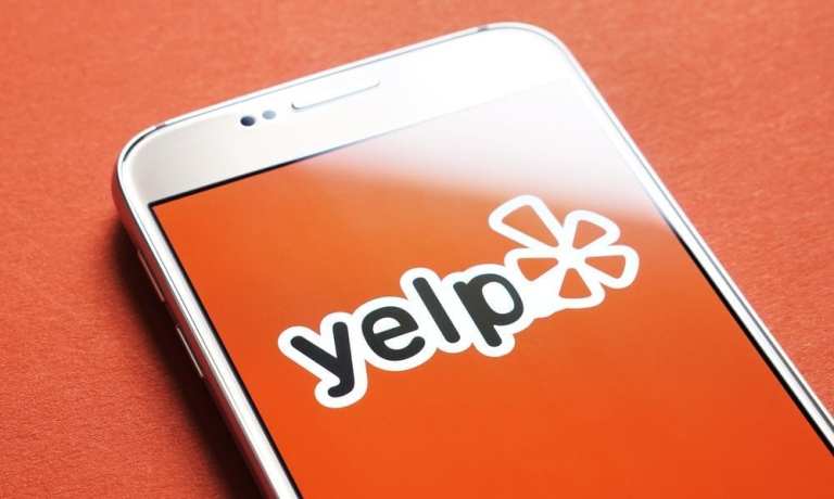 Yelp app on smartphone