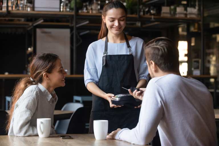 mobile POS at restaurant