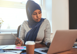 businesswoman at laptop