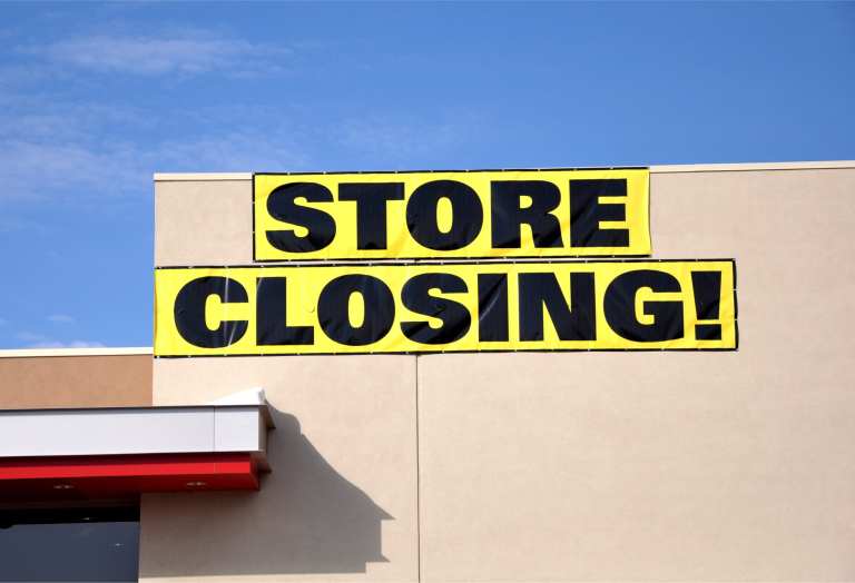 store closing sign