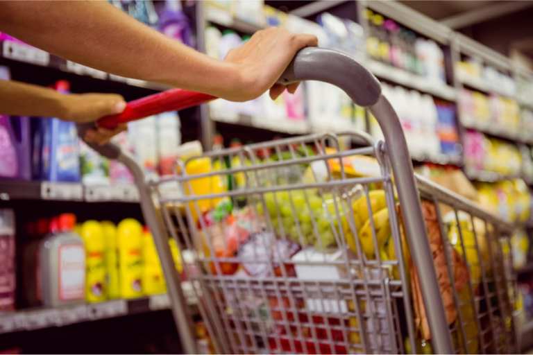 grocery cart in store