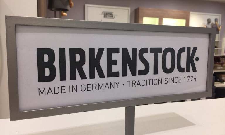 Birkenstock footwear sign