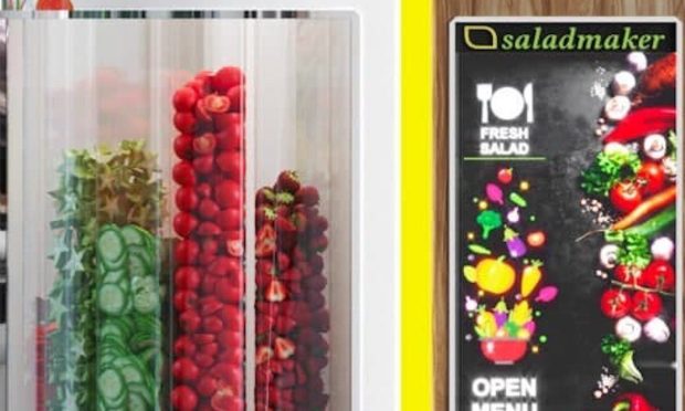 Street Robot Vending Machine Cooks Healthy Food Fast