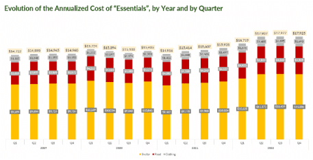 evolution of cost of essentials