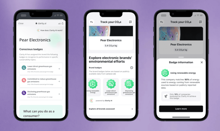 Klarna sustainability badges