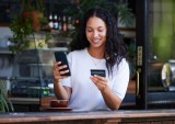 woman using shopping app