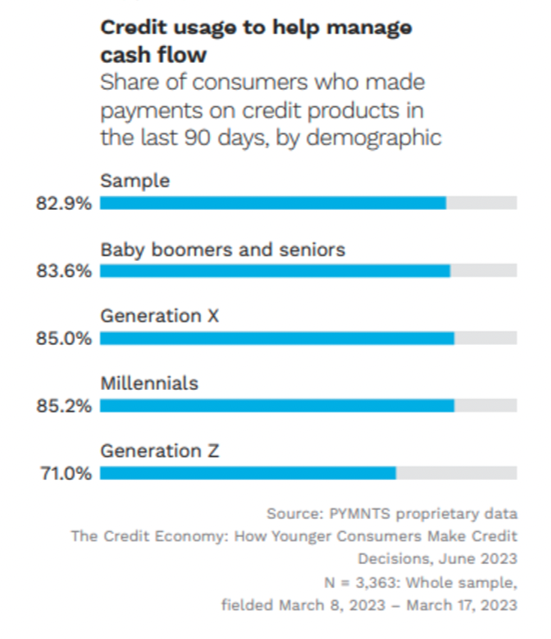 Credit usage to help manage cash flow