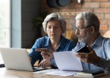 couple looking at healthcare bills