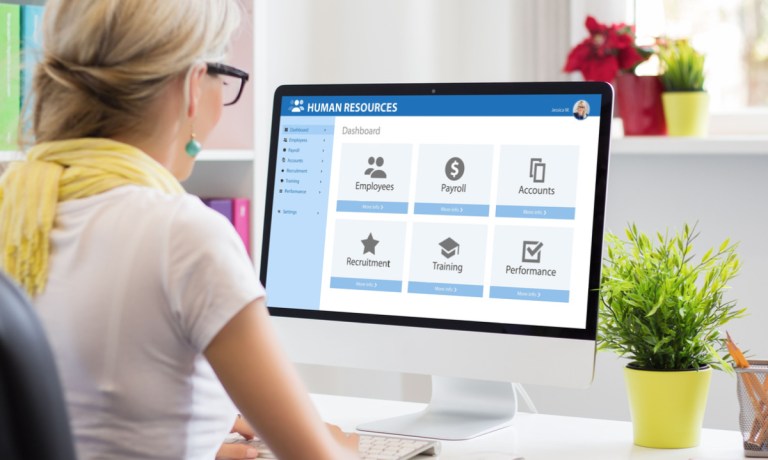 HR and payroll on computer screen
