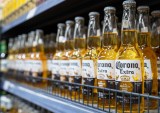 Corona beer bottles on store shelf