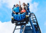 family on roller-coaster ride