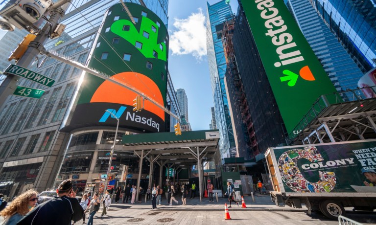 Instacart Nasdaq sign