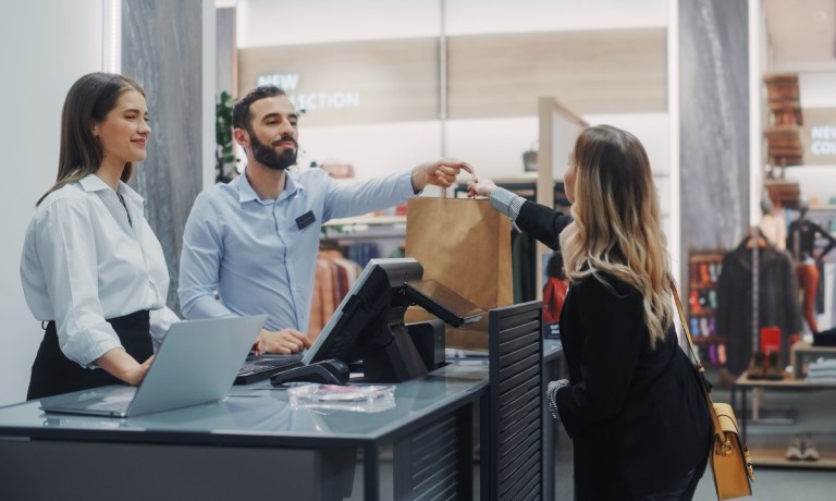 woman buying clothes