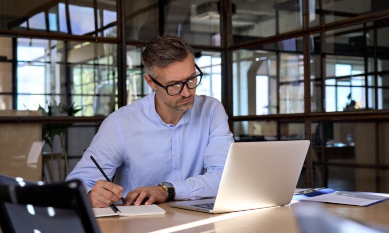 businessman with laptop