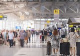 crowds at airport