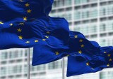 flags at European Parliament