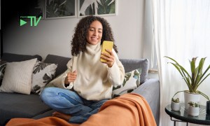 woman paying by phone