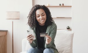 woman shopping on phone