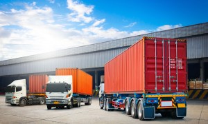 trucks at warehouse