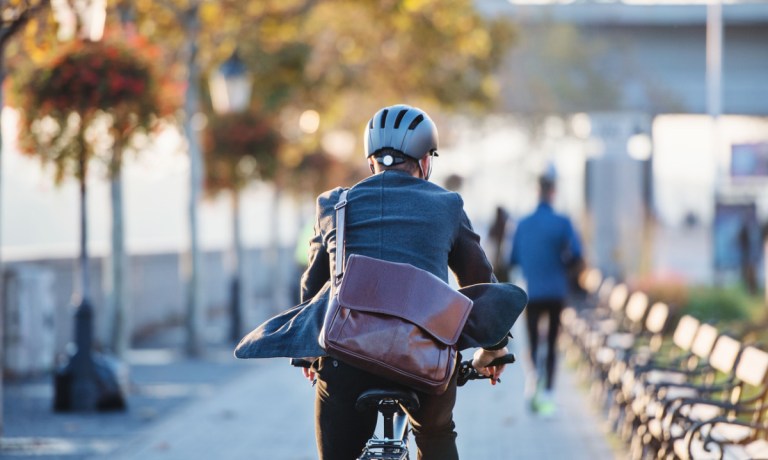 man on electric bike