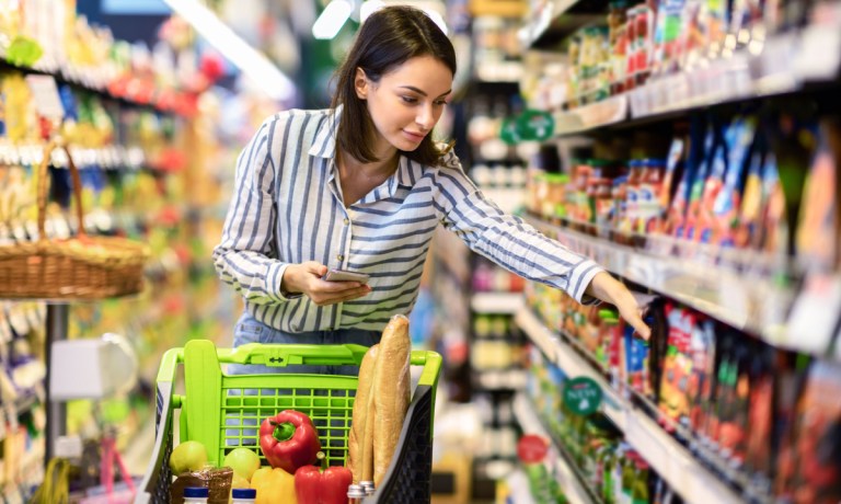 woman shopping in grocery store