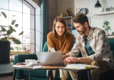 couple paying bills