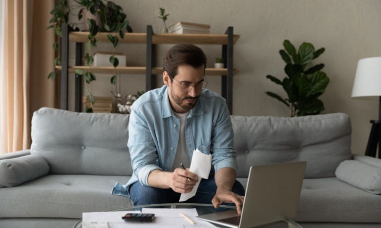 man doing finances