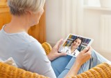 woman with Telehealth app