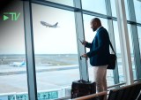 business traveler at airport