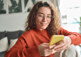 woman with smartphone