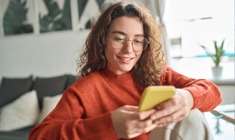 woman with smartphone