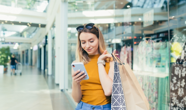 shopper in mall