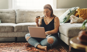 young woman with laptop