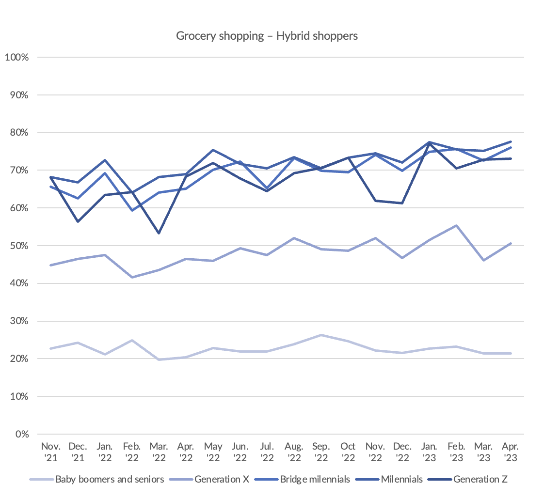 Grocery shopping hybrid shoppers