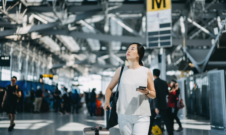 traveler at airport