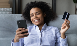 young woman with phone