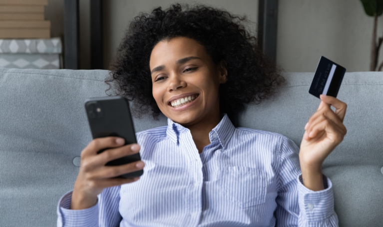 young woman with phone