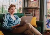 young man with laptop