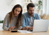 couple paying bills