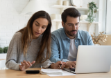 couple looking at finances