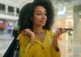 shopper with phone