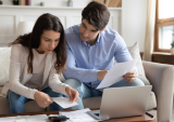 couple paying bills