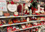 Christmas products at a Walmart store