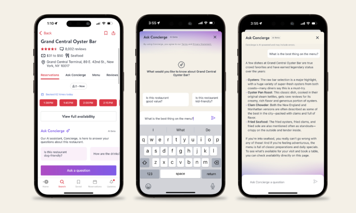 OpenTable Debuts AI-Powered Concierge for Diners