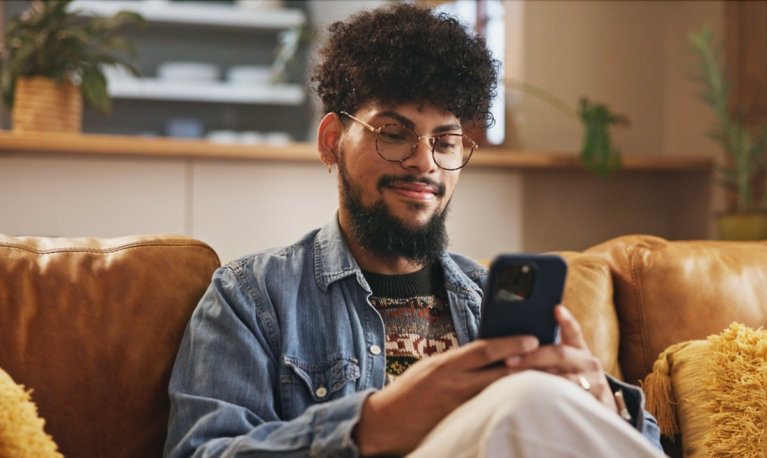 Young man with phone