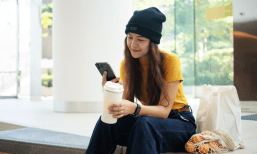 young woman with phone